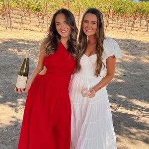 Abercrombie Red one shoulder maxi dress